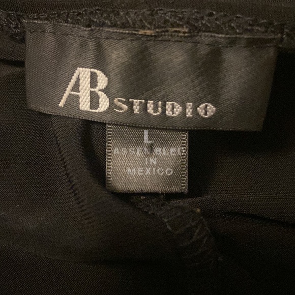 Vintage 90s  AB Studio Black Wrap Dress with Waistband/Belt - Picture 7 of 7